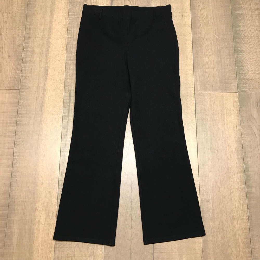Quince Pants Womens Size PL Black Ponte Wide Leg Pull On Ultra Stretch 30"